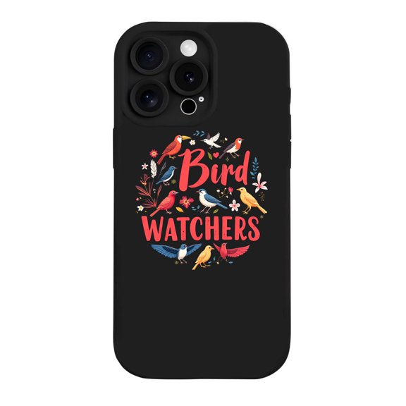 Colorful Birds and Flowers Design iPhone 15 Pro Case - Lightweight Yellowing Resistant Perfect for Bird Watchers