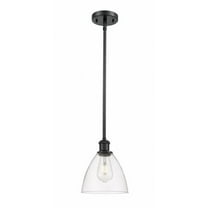 516-1S-BK-GBD-752-Innovations Lighting-Bristol Glass - 1 Light Mini Pendant In Industrial Style-9.25 Inches Tall and 7.5 Inches Wide-Matte Black
