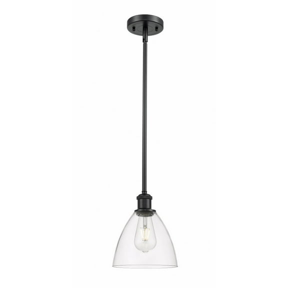 516-1S-BK-GBD-752-Innovations Lighting-Bristol Glass - 1 Light Mini Pendant In Industrial Style-9.25 Inches Tall and 7.5 Inches Wide-Matte Black