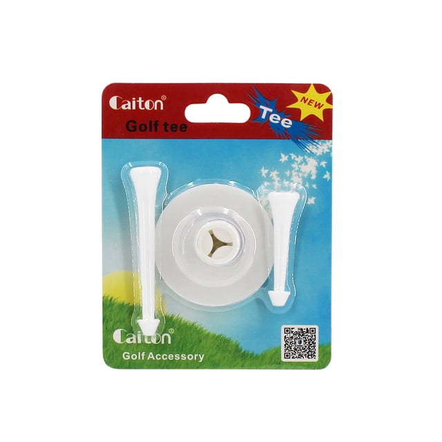 Golf Ball tee For Driver Woods Club Practice Training Tool White Set Rubber Tee Holder + 2 Heights Tees Stability Golf Supplies 1 Box