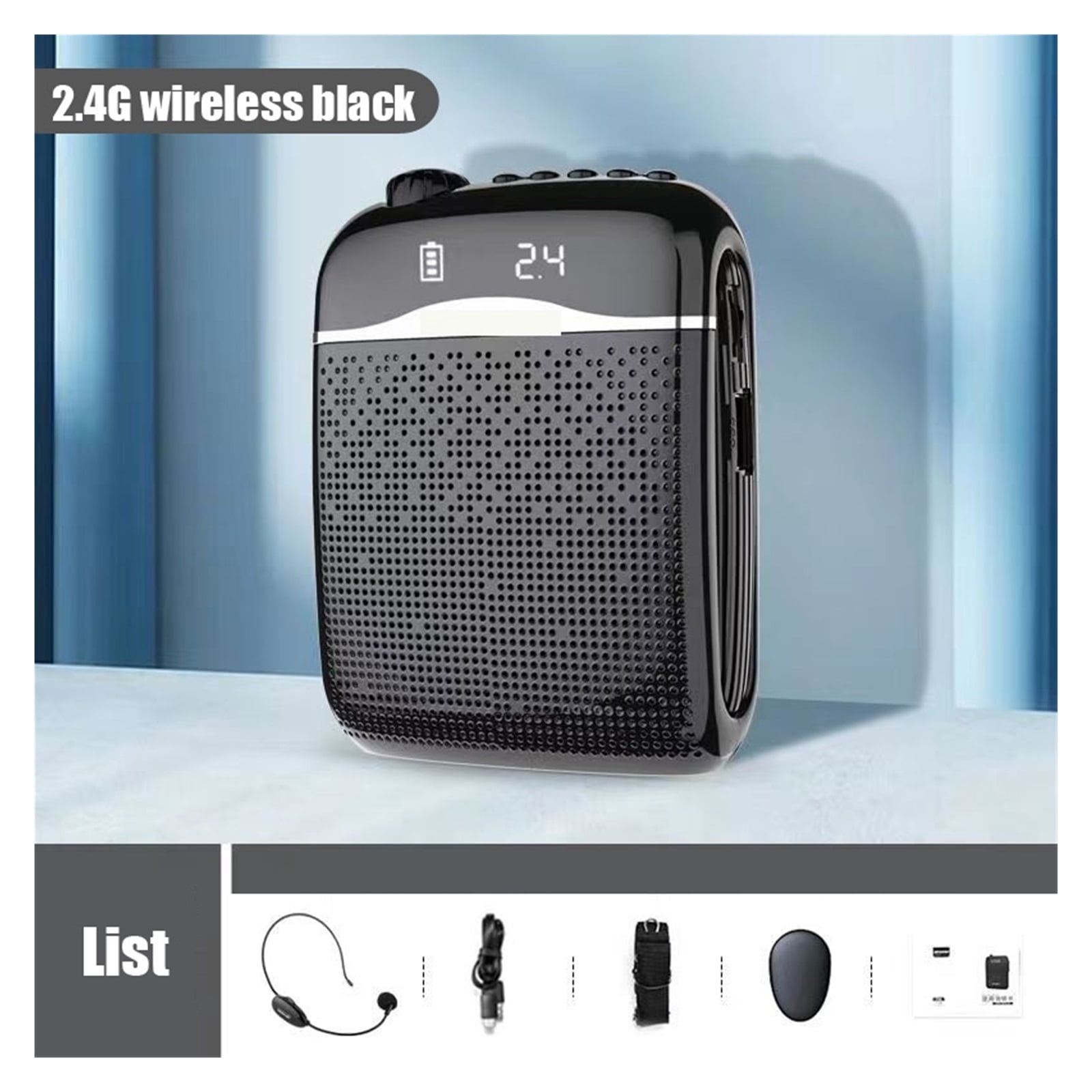20W Voice Amplifier Wired/ 2.4G Wireless Microphone 5.0 SpeakerTeacher School Tour Guide Portable FM Radio Megaphone ,Powerful Voice Amplifier