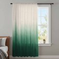 thumbnail image 4 of Green Ombre Stripe Sheer Curtains 45 Inches Long, Abstract Art Modern Gradient Beige Light Filering Curtains, Breathable Simi Curtain Privacy Drapes for Kitchen Bathroom Small Window Treatment, 4 of 9
