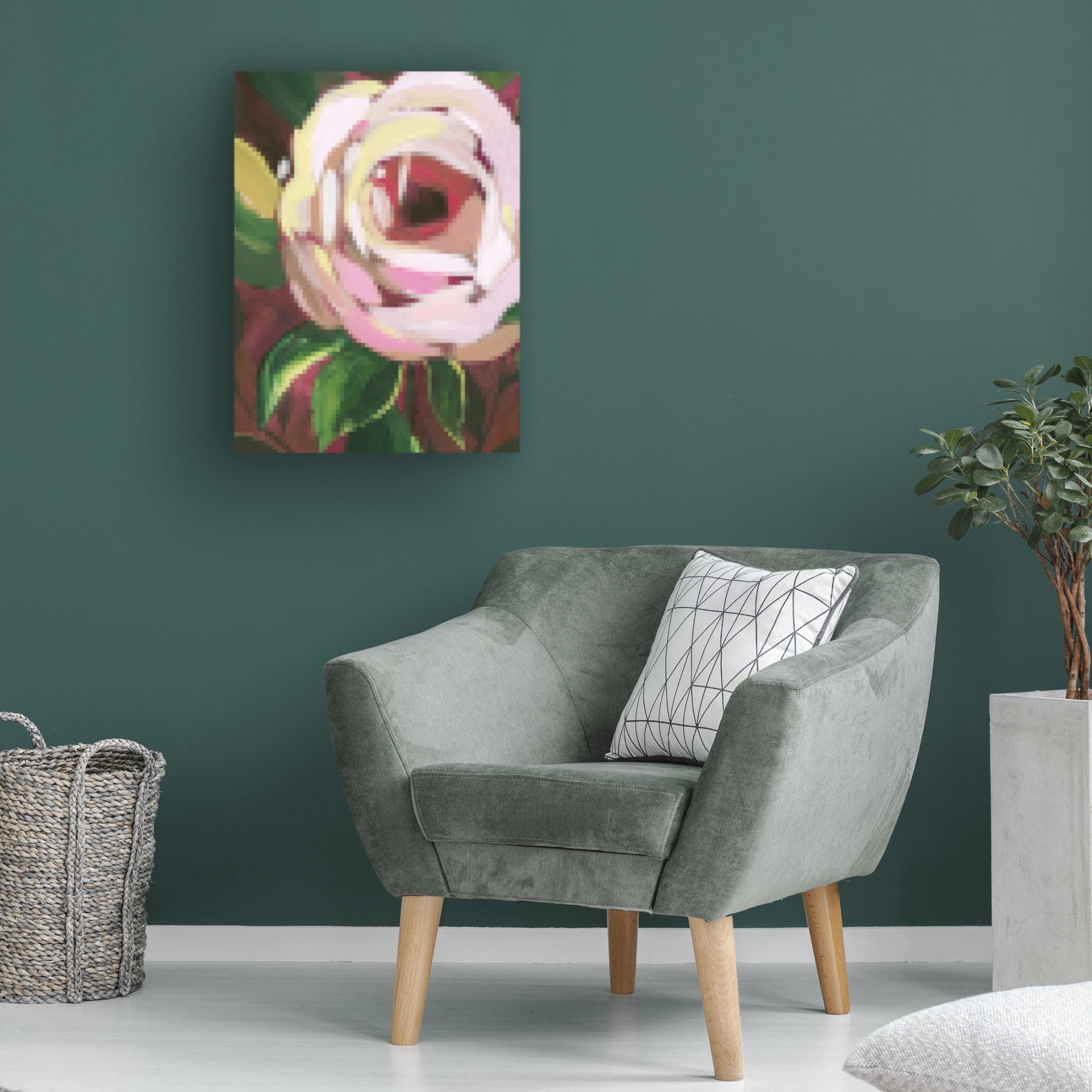 Trademark Fine Art June Erica Vess Pixel Rose I Canvas Wall Art
