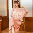 thumbnail image 1 of Camisón de encaje con volantes para mujer, ropa de dormir coreana, vestido de noche, pijamas de una pieza, cuello cuadrado, ropa de casa de manga corta sólida, Verano, 1 of 4