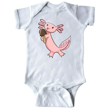 

Inktastic Cute Axolotl Eating Ice Cream Gift Baby Boy or Baby Girl Bodysuit