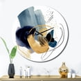 thumbnail image 3 of Designart "Landscape with Dark Blue and Gold Strokes V" Modern Geometric Oversized Wall Clock, 3 of 5