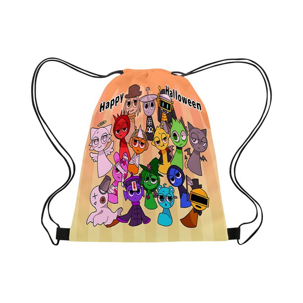 15 * 13 Inch Sprunki Drawstring Bag Portable Large Capacity Drawstring Backpack Waterproof Back to School Sprunki School Supplies