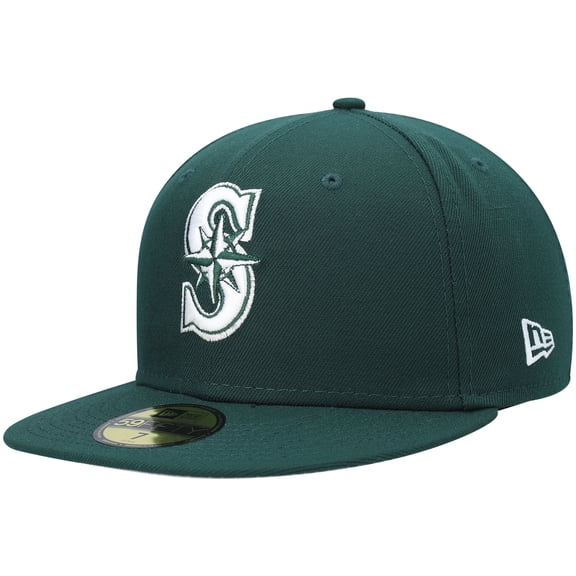 Men's New Era Green Seattle Mariners White Logo 59FIFTY Fitted Hat