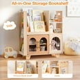 thumbnail image 4 of Robud Kids Wooden Bookshelf, All-in-1 Kids Toy Storage Organizer, 6 Cubby Bookcases Toy Chest Finish Space-Saving for Playroom & Bedroom, Caramel, 4 of 5