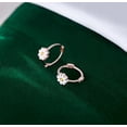 thumbnail image 5 of Solid 925 Sterling Silver Daisy Flower Hoop Earrings for Women Teens Flower Hoop Earrings Spring Cartilage Helix Earrings, 5 of 13