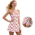 thumbnail image 5 of Garronmavis Womens Workout Dresses with Shorts Size 2XL 2 Piece Set U Neck Tennis Golf Dress with 2 Pockets Spaghetti Strap Summer Workout Dress Fruit Print Outfits, Cute Cherrys, 5 of 7