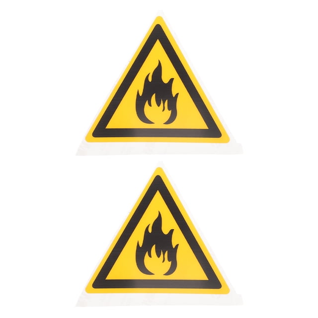 MOVTOTOP 2pcs Flammable Hazard Sign Label with Warning Flammable Sticker and Safety Labels for Fire Sticker and Flammable Liquid Stickers