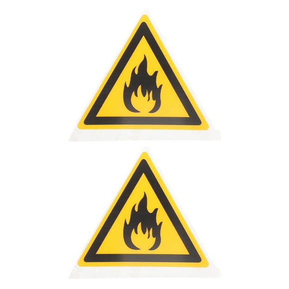 2pcs Flammable Hazard Sign Label with Warning Flammable Sticker and Safety Labels for Fire Sticker and Flammable Liquid Stickers