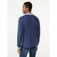 thumbnail image 3 of Free Assembly Men's Tipped Stretch Pique Zip Polo Shirt with Long Sleeves, 3 of 6
