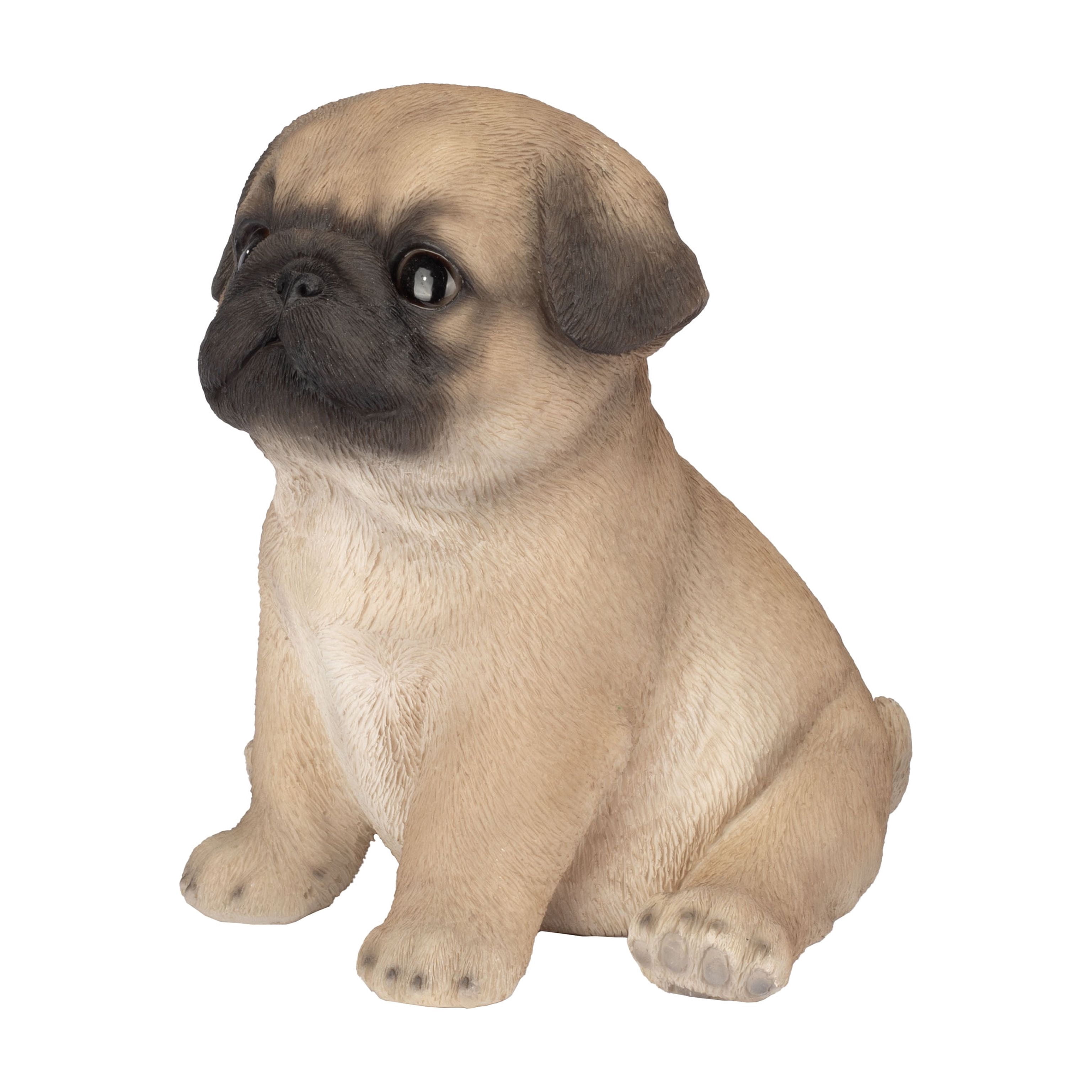 SOREAL Brown Baby Pug | Handpainted Decorative Puppy Statue for Home & Garden Decor | Premium Polyresin Dog Statue | Gift for Dog Lovers | Weather-Resistant Indoor/Outdoor Decor