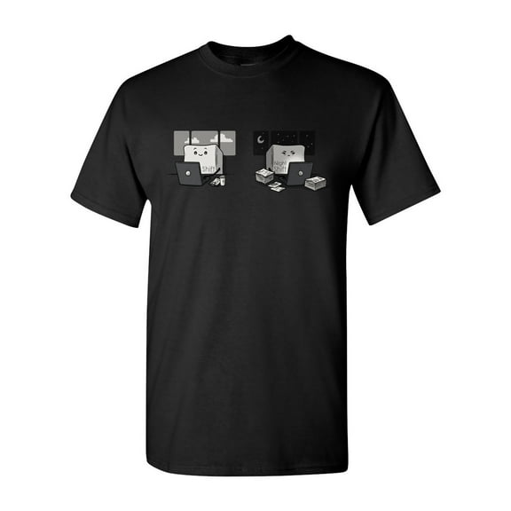 Night Day Shift Computer Key Call Center Salih Gonenli Artworks Funny DT Adult T-Shirt Tee