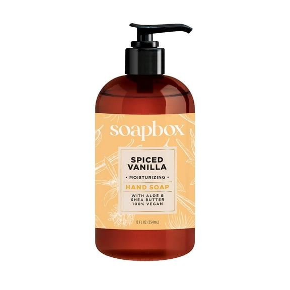 Soapbox Spiced Vanilla and Frosted Pomegranate Liquid Hand Soaps, 12 Fl Oz (Pack of 4)