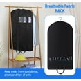 thumbnail image 3 of MISSLO 43" Garment Bags for Hanging Clothes Protector Suit Bags for Travel with Handles Gusseted Storage Closet Coat, Jackets, Dress Cover, Black, 3 Pack, 3 of 7