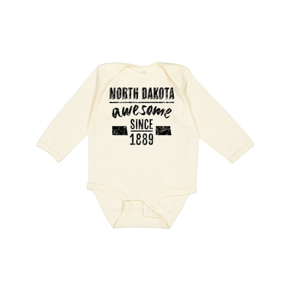 Inktastic North Dakota Awesome Since 1889 Boys or Girls Long Sleeve Baby Bodysuit