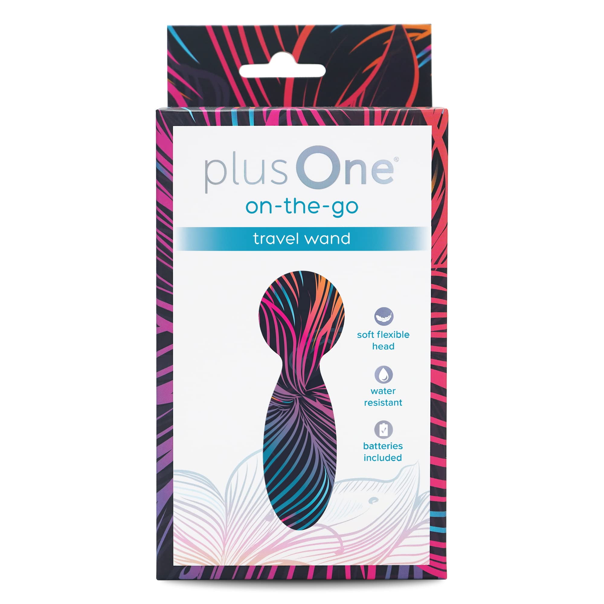 plusOne Mini Travel Vibrator Wand, Waterproof, Teal