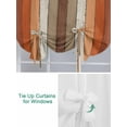 thumbnail image 3 of Burnt Orange Tie Up Curtains for Windows 45 Inch Length Balloon Curtains Kitchen Adjustable Balloon Window Shade Farmhouse Wood Grain Brown Vertical Striped Tie Up Bathroom Curtain Window 34"x45", 3 of 6
