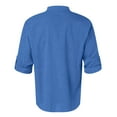 thumbnail image 4 of YYDGH Men's Cotton Henley Shirt Long Sleeve Hippie Casual Beach Solid Color T Shirt Summer Loose Lightweight Band Collar Yoga Top, 4 of 4