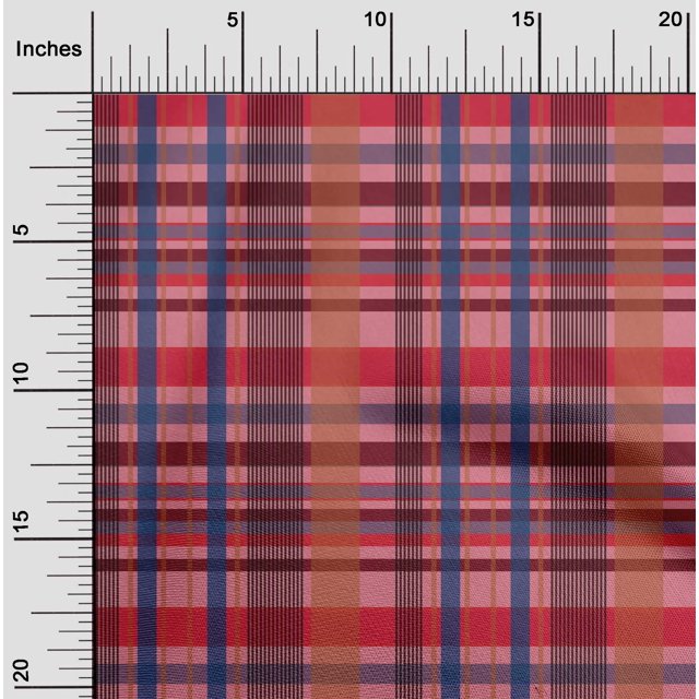 oneOone Georgette Viscose Fabric Madras Check Print Fabric By Yard 42 Inch Wide