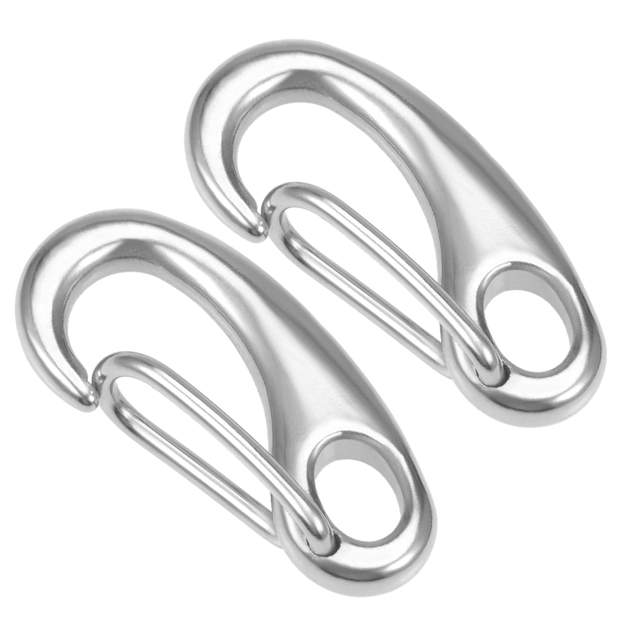 hiking U/D Carabiner Clip Heavy Duty Snap Hook 304 Stainless Steel M6 Carabiner Snap Hook Gauge Spring Clip Keychain,Holds Up Max to 264 lb/120kg for outdoor activity,camping keychain etc fishing