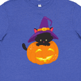 thumbnail image 4 of Inktastic Black Cat, Pumpkin, Cat With Witch Hat, Halloween Youth T-Shirt, 4 of 5