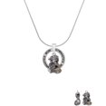 thumbnail image 2 of Delight Jewelry Two-tone Dragon with Crystals Gymnastics Mom Ring Charm Necklace, 18", 2 of 4
