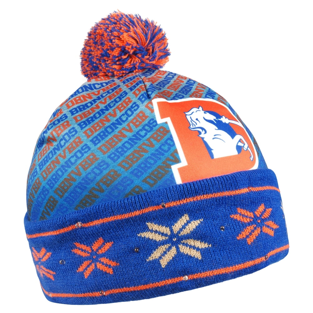Denver Broncos NFL "Retro" LED Light Up Cuffed Knit Hat with Pom by Forever Collectibles