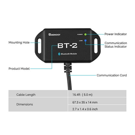 Renogy - BT-2 Bluetooth Module - Black