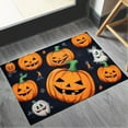 thumbnail image 7 of Halloween Bath Mats, Halloween Colorful Pumpkin Bathroom Decorations, Non-Slip Microfiber Bath Rugs, Bathroom Decor Pumpkin Rug for Shower, Tub, Sink, Machine Washable, 19.69X23.62 inch, 7 of 7