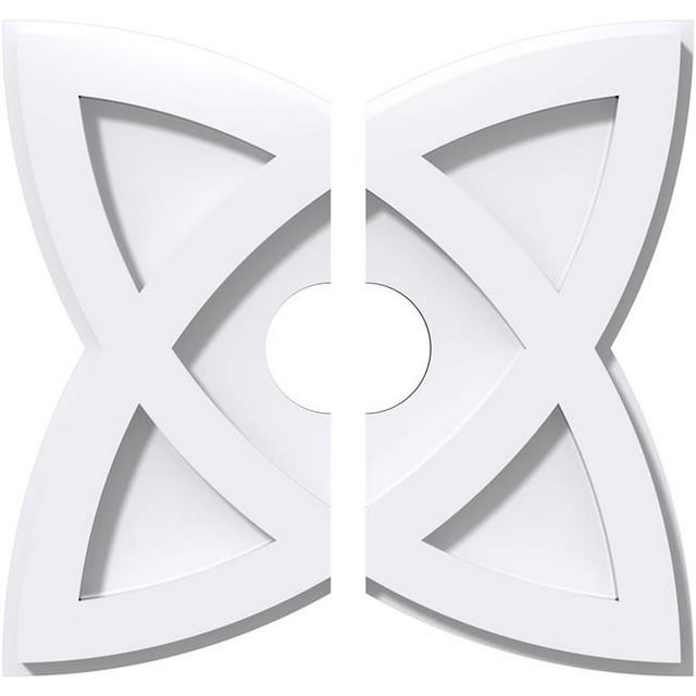 Ekena Millwork CMP10CM2-02000 10 in. OD x 2 in. ID Square Cosmo Architectural Grade PVC Contemporary Ceiling Medallion - 2 Piece