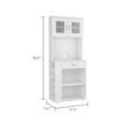 thumbnail image 3 of Nmkwnr Double Door Kitchen Cabinet with 1 Drawer and 2 Shelves and 3 Side Shelves, White, 3 of 7