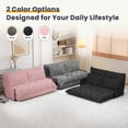 thumbnail image 6 of Centilab Convertible Folding Sofa Bed with 2 Pillows, 5 Position Adjustable Loveseat Sleeper Sofa with Armrest, Multi Functional Lounge Couch for Living Room Bedroom, Black, 6 of 8