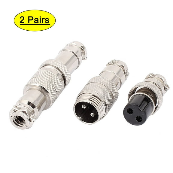 2 Pairs Aviation Plug 2 Terminal Male Female Panel Wire Connector 16mm GX16-2