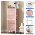 thumbnail image 4 of EDX 6 Drawer Fabric Dresser for Bedroom , Storage Organizer, Wide Chest of Drawers for Closet, Clothes,TV Stand, Pink, 4 of 7