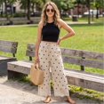 thumbnail image 3 of Resicozy Womens Lace Trim Wide Leg Pants 2026 Summer Cropped Lace-Hem Pants Casual Polka Dot Pant with Pockets Khaki 2XL, 3 of 6