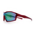 thumbnail image 2 of Boys Child Size Wrap Shield Aerodynamic Sport Plastic Sunglasses Red - Rainbow Mirror, 2 of 6