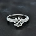 thumbnail image 4 of Whudwhu Moissanite Rings for Women Silver Heart Flower Design Wedding Ring, 4 of 5