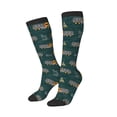 thumbnail image 2 of Vsdgher Big Machine Print Thigh High Socks Extra Long Stretchy Sock Women Over Knee High Opaque Stocking Daily Wear, 2 of 5