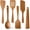 6Pcs-Utensils, variant on 2 Pack Wooden Kitchen Spatulas Non Toxic Acacia Wood Cooking Utensils Set Flat Wok Turner Bamboo Slotted Spoon Scraper Long Fish Egg Flipper Spatulas Heat Resistant