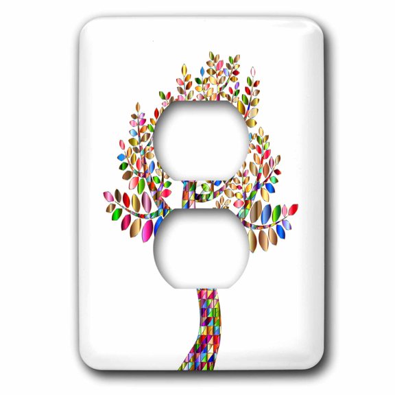 3dRose, Image of Chromatic Glitter Pop Tree , 2 plug outlet cover