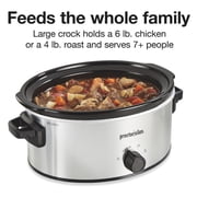 Proctor Silex 6 Qt Slow Cooker, Double Dish, Nonstick Aluminum Crock with Removable Pot, Stainless Steel
