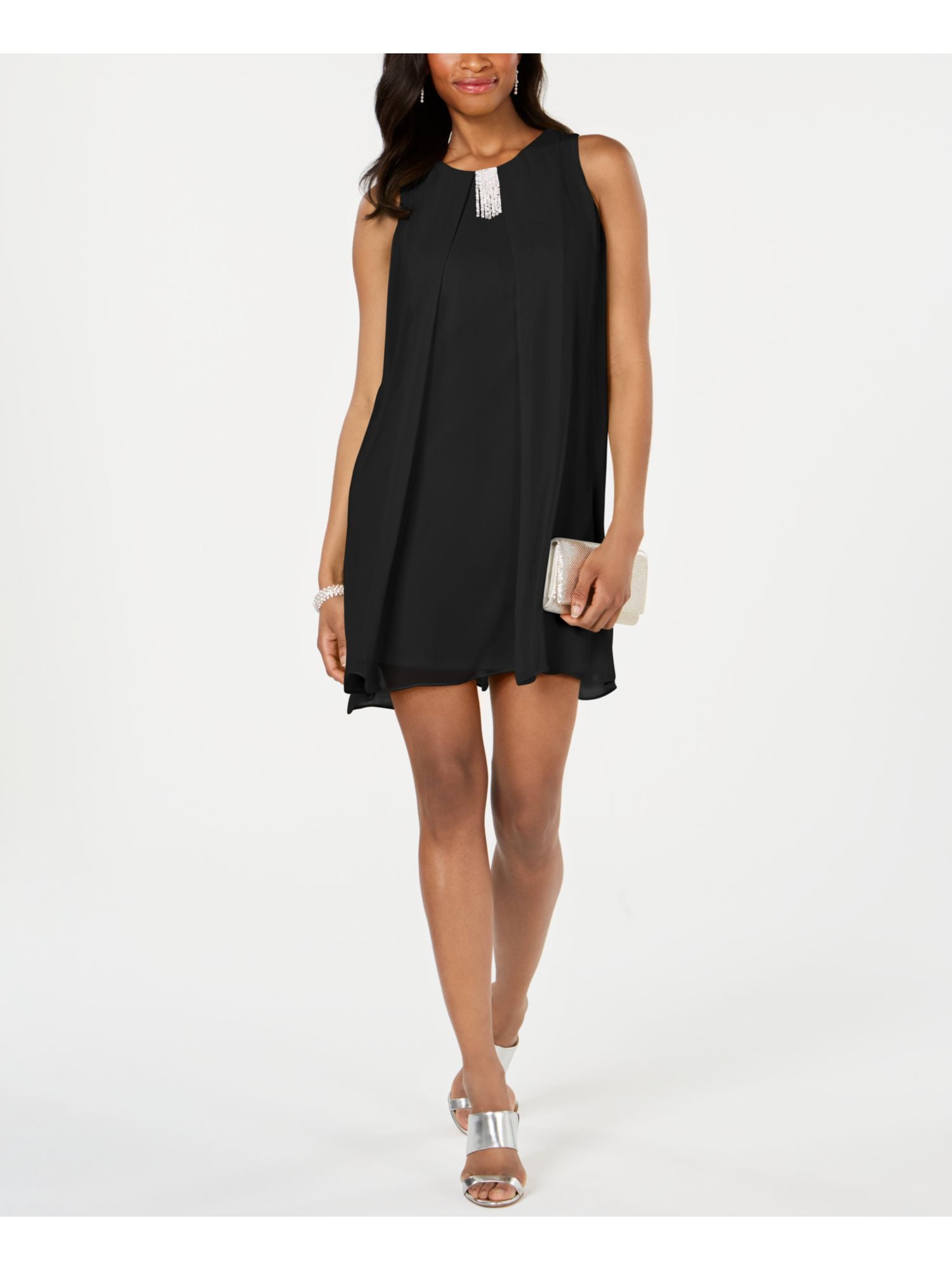 MSK Womens Black Sleeveless Jewel Neck Short Sheath Cocktail Dress Size: 6  - Walmart.com