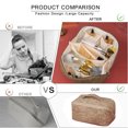 thumbnail image 5 of Bolsa de maquillaje de gran capacidad, bolsa de viaje para cosméticos para mujer, bolsas impermeables con asa y divisor, 5 of 5