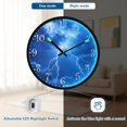 thumbnail image 5 of Voice Activated Clock with Glow Light 12 Inch Large Silent Wall Clock Battery Operated for Home Decor Blue Tone Lightning, 5 of 8