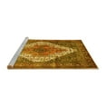 thumbnail image 2 of Ahgly Company Machine Washable Indoor Round Medallion Yellow Traditional Area Rugs, 7' Round, 2 of 4