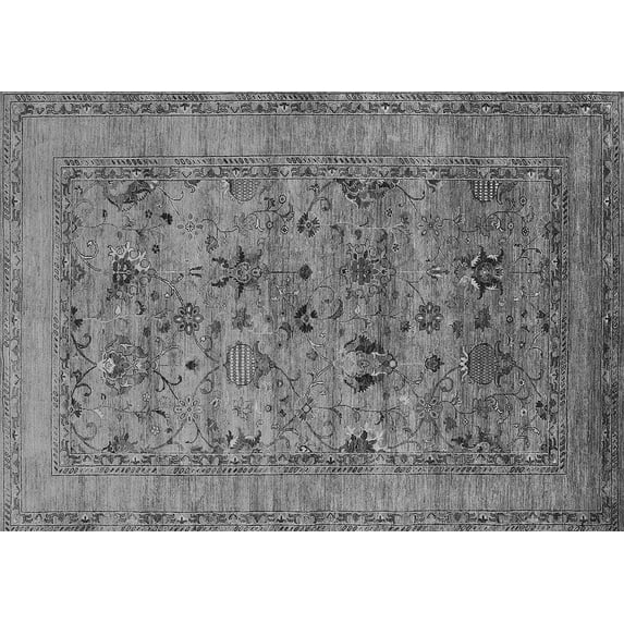 Ahgly Company Indoor Rectangle Oriental Gray Industrial Area Rugs, 6' x 9'
